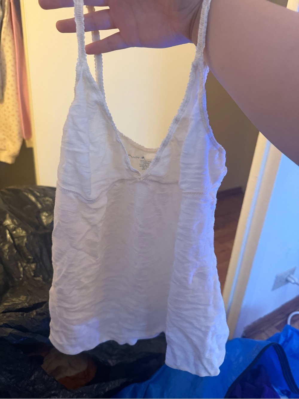 White Women's V-Neck Spaghetti Strap Tank Top